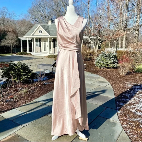 NWT BHLDN Espen Satin Maxi Dress in Oyster Wedding Cocktail Formal MOB 16 - Picture 1 of 12
